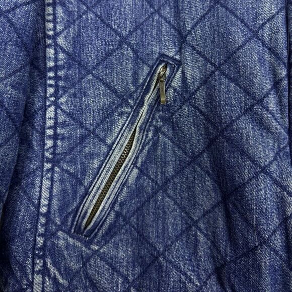 Vintage Charter Club Barn Chore Denim Jacket Medium Blue Quilted Fleece Country - Picture 7 of 9